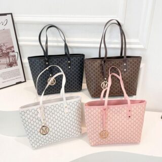 “M” Designer Leather Tote Bag