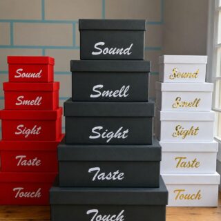 Hand Made 5 Senses Flat Square Gift Boxes