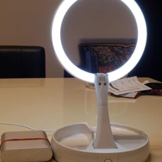 My Fold-Away Double Sided Vanity LED Makeup Mirror (Has 10X Magnifying LED Makeup Mirror Side, Battery Or USB Cable)