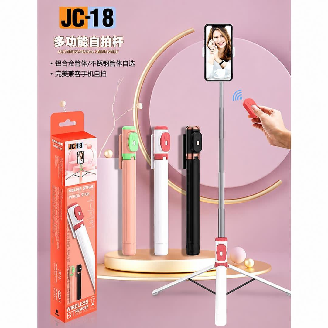 JC-18 Wireless Long Tripod Selfie Stick with Bluetooth Shooter 📸✨🤳