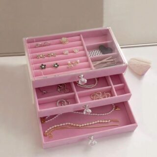 Three-Layer Acrylic Flannel Jewelry Box 💎✨🎀