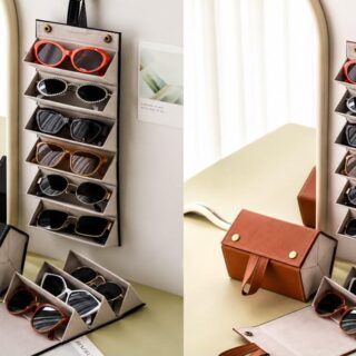 5-Slot Foldable Eyeglasses Storage Box Bag