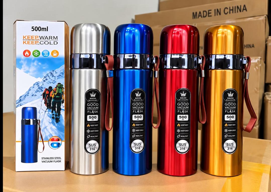 Stainless Steel Vacuum Flask (500ML) 🥤✨