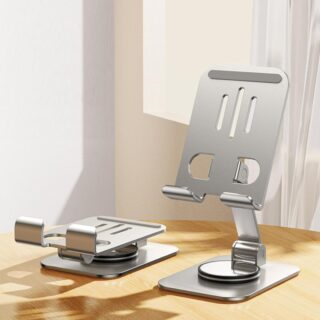 Heavy-Duty 360° Rotating Metal Desk Mount / Phone Stand